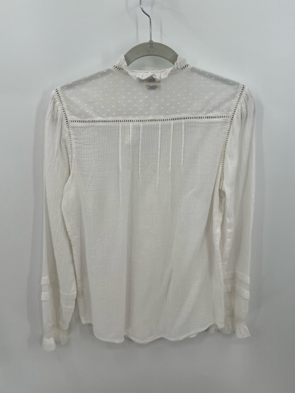 Faherty Willa White Ruffled Button-Front blouse - Picture 4 of 12